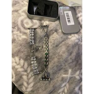 Pave crystal bling apple bracelet watch bands straps x 2 38/40mm